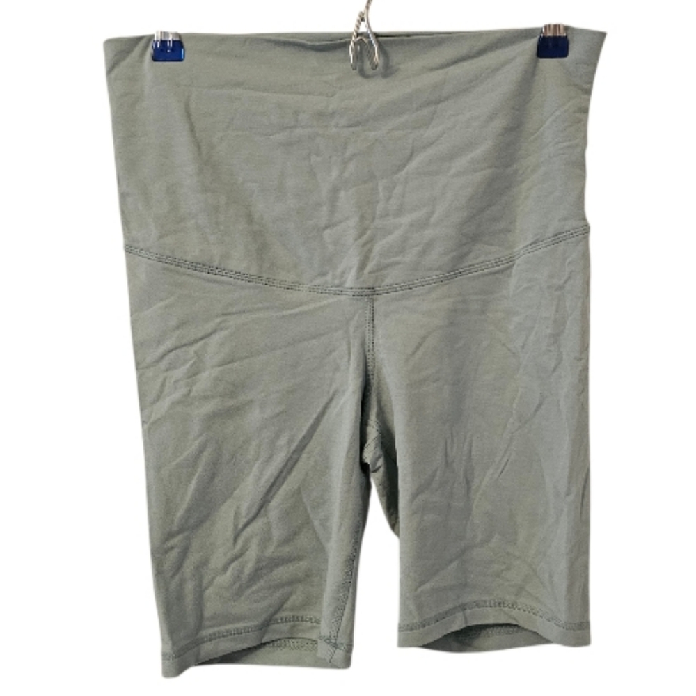 Green Old Navy Women's Maternity Rollover-Waist PowerChill Biker Shorts